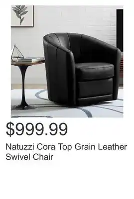 Costco Natuzzi cora top grain leather swivel chair offer