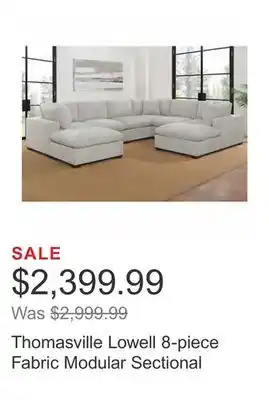 Costco Thomasville lowell 8-piece fabric modular sectional offer