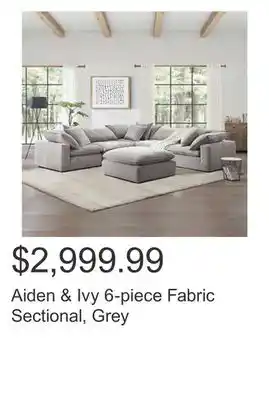 Costco Aiden & ivy 6-piece fabric sectional, grey offer