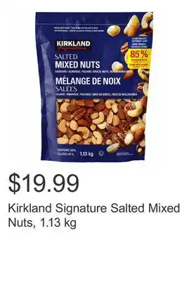 Costco Kirkland signature salted mixed nuts, 1.13 kg offer