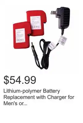 Costco Lithium-polymer battery replacement with charger for men's or women's heated gloves offer