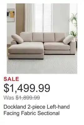 Costco Dockland 2-piece left-hand facing fabric sectional offer