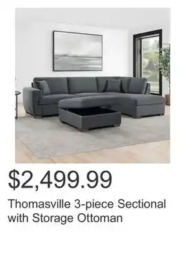 Costco Thomasville 3-piece sectional with storage ottoman offer