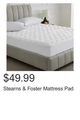 Costco Stearns & foster mattress pad offer