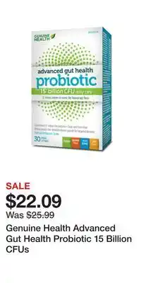 Well Genuine health advanced gut health probiotic 15 billion cfus offer