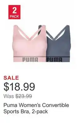 Costco Puma women's convertible sports bra, 2-pack offer