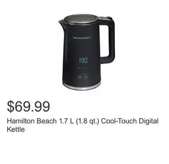 Costco Hamilton beach 1.7 l (1.8 qt.) cool-touch digital kettle offer