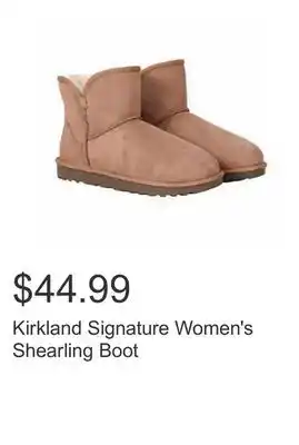 Costco Kirkland signature women's shearling boot offer