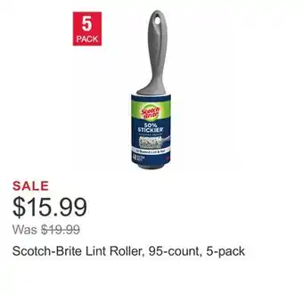 Costco Scotch-brite lint roller, 95-count, 5-pack offer
