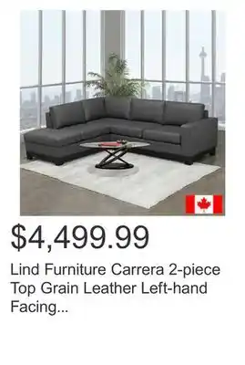 Costco Lind furniture carrera 2-piece top grain leather left-hand facing sectional offer