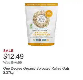 Costco One degree organic sprouted rolled oats, 2.27kg offer