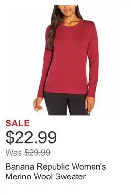 Costco Banana republic women's merino wool sweater offer