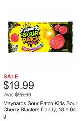 Costco Maynards sour patch kids sour cherry blasters candy, 18 × 64 g offer