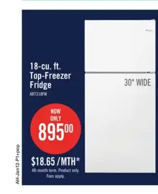 The Brick Amana 18 cu. ft. top-freezer refrigerator art318ffdw offer