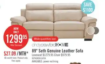 The Brick Seth genuine leather sofa - rope offer