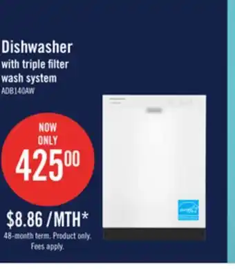 The Brick Amana dishwasher with triple filter wash system - adb1400amw offer