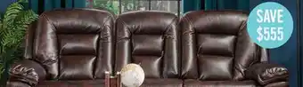 The Brick Leo leath-aire fabric reclining sofa - walnut offer