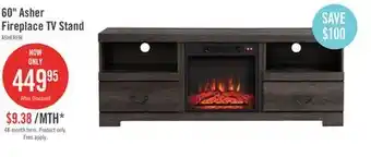 The Brick Asher 60 electric fireplace tv stand offer
