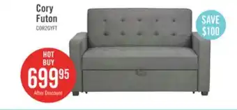 The Brick Corey velvet futon - grey offer