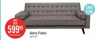 The Brick Avery linen-look fabric futon - grey offer