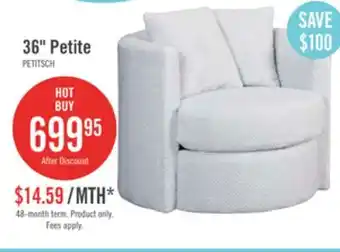The Brick Petite chenille swivel cuddler chair - teddy star offer