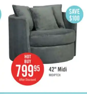 The Brick Midi chenille swivel cuddler chair - plush thunder offer