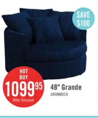 The Brick Grande chenille cuddler chair - groove midnight offer