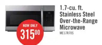 The Brick Samsung 1.7 cu. ft. over-the-range microwave - me17r7011es/ac offer