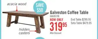 The Brick Galveston coffee table with hidden casters offer
