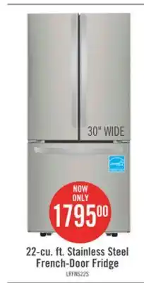 The Brick Lg 21.8 cu. ft. 3-door french door refrigerator - lrfns2200s offer