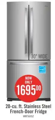The Brick Whirlpool 20 cu. ft. french-door refrigerator wrf560sfhz offer
