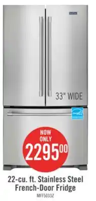 The Brick Maytag 22 cu. ft. french-door refrigerator with interior water dispenser - mrff5033pz offer