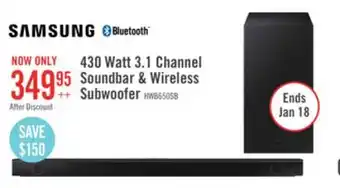 The Brick Samsung 430 w 3.1-channel soundbar with wireless subwoofer - hw-b650/zc offer