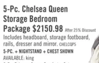 The Brick Chelsea 5-piece queen storage bedroom package offer