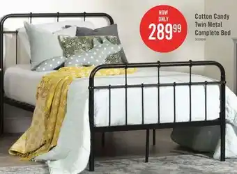 The Brick Cotton candy twin metal complete bed - pure black offer