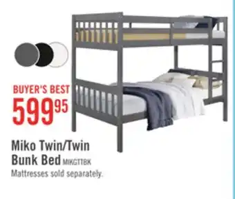 The Brick Miko twin open panel bunk bed grey offer