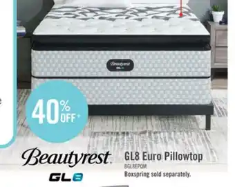 The Brick Beautyrest gl8 euro pillowtop queen mattress offer