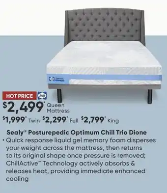 Sleep Country Sealy posturepedic optimum chill trio dione mattress offer