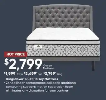 Sleep Country Kingsdown duet halsey mattress offer