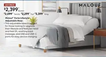 Sleep Country Malouf forte lifestyle adjustable base offer