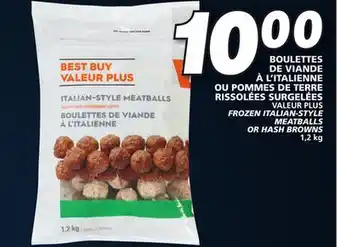 IGA Valeur plus frozen italian-style meatballs or hash browns offer