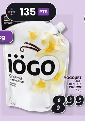 IGA Iögo crémeux yogurt offer