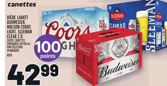 Metro Bière labatt budweiser, molson coors light, sleeman clear 2.0 | beer offer