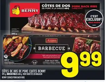 Metro Côtes de dos de porc cuites benny | benny cooked pork back ribs offer