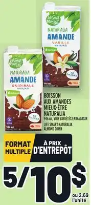 Metro Boisson aux amandes mieux-être naturalia | life smart naturalia almond drink offer