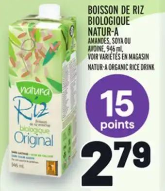 Metro Boisson de riz biologique natur-a | natur-a organic rice drink offer