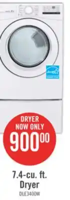 The Brick Lg 7.4 cu. ft. ultra large capacity electric dryer - dle3400w offer