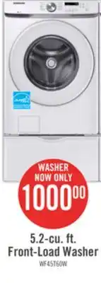 The Brick Samsung 5.2 cu. ft. front-load washer - wf45t6000aw/us offer