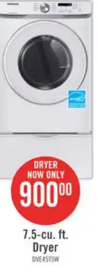 The Brick Samsung 7.5 cu. ft. front-load electric dryer - dve45t6005w/ac offer