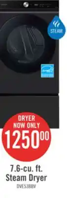 The Brick Samsung bespoke 7.6 cu. ft. electric dryer with super speed - dve53bb8700vac offer